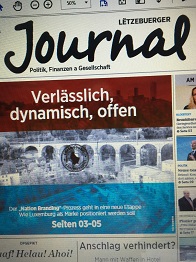 In seiner Ausgabe vom 29. Januar 2016 widmet sich das 'Lëtzebuerger Journal' in einem Schwerpunkt dem Nation Branding Luxemburgs (Foto/Bearbeitung: Oliver Zöllner)