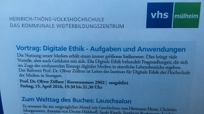 Der Vortrag zur Digitalen Ethik wurde von der Volkshochschule Mülheim an der Ruhr breit beworben (Foto: Oliver Zöllner).