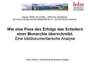 Oliver Zöllners Vortrag analysierte das hübsche Pressebild mit Erwin Panofsky und Max Imdahl ikonografisch, ikonologisch und ikonisch, Ralf Bohnsack steuerte die dokumentarische Methode bei. (Screenshot: Oliver Zöllner)