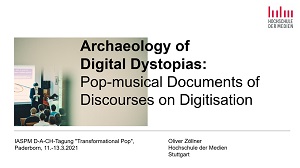 In seinem Vortrag zeichnete Oliver Zöllner die Widerspiegelungen digitaler Transformationen in der Popmusik nach.